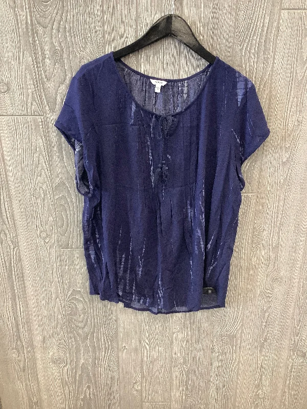 Blue Top Short Sleeve Sonoma, Size 1x