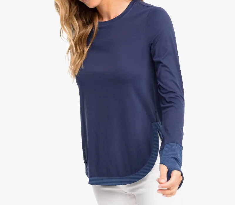 Demy Long Sleeve Performance Top In Nautical Navy