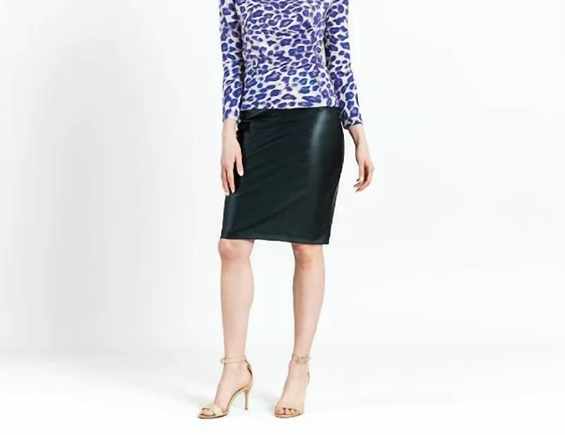 Foil Knit - Draped Neck Side Ruched Top In Plum Cheetah