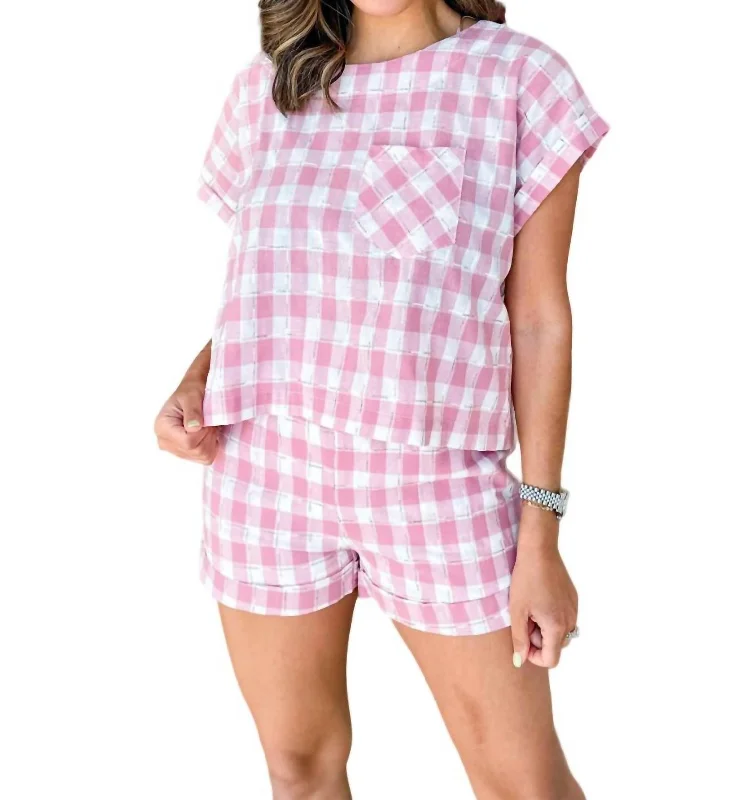 Gingham Shirt In Pink