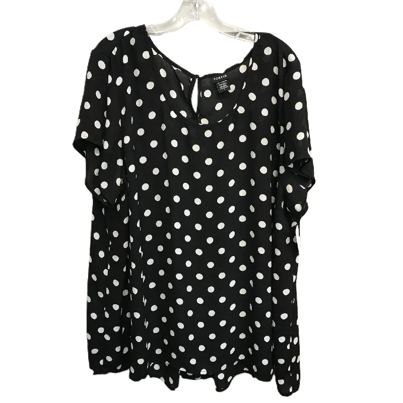 Polkadot Pattern Top Short Sleeve By Torrid, Size: 4x