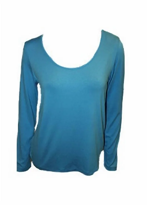 Scoop-Neck Top In Turquoise