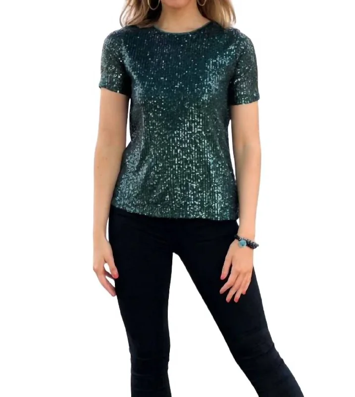 Sequin Top In Green