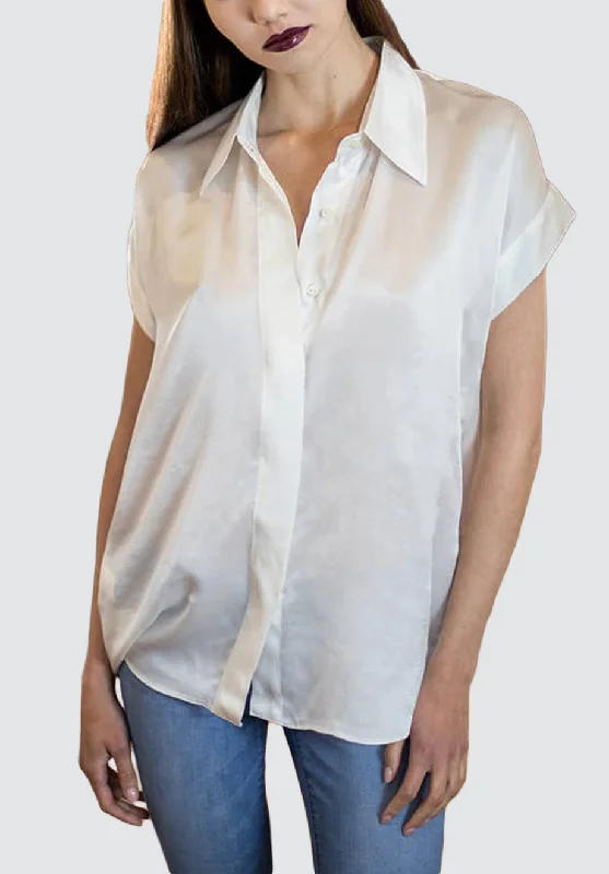 100% Pure Silk White Shirt