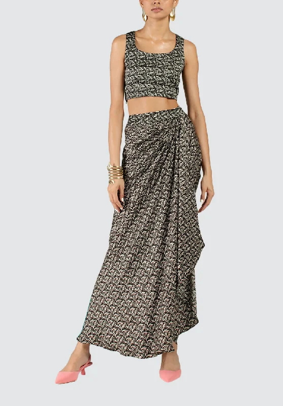 Azulik Draped Skirt & Crop Top