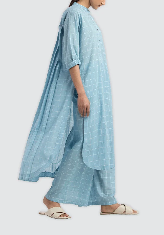 Back Pleat Shirt Co-Ord | Powder Blue