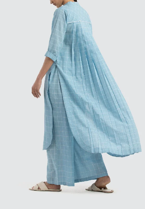 Back Pleat Shirt Co-Ord | Powder Blue