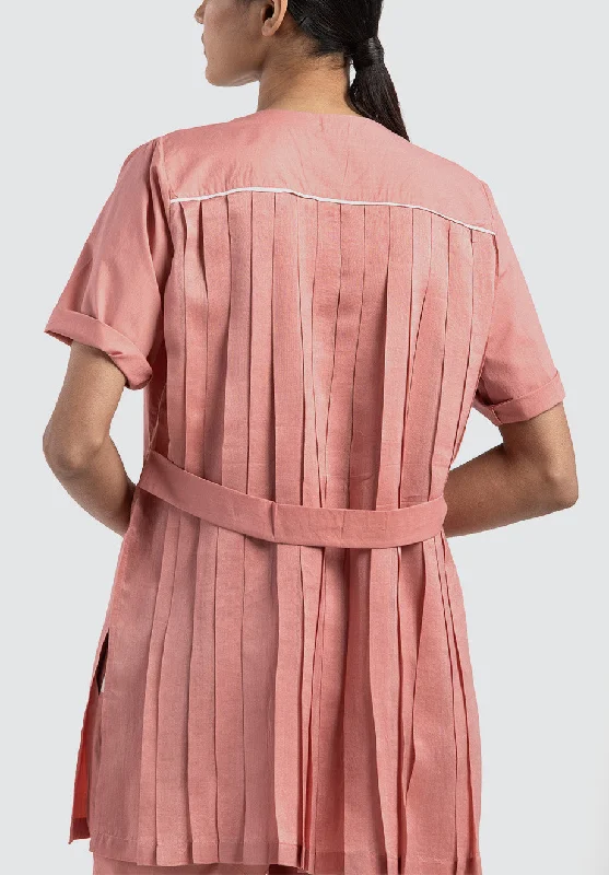 Back Pleat Top | Dusty Rose