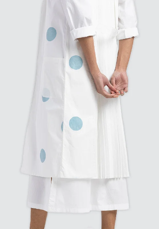 Back U Pleat Jacket Co-Ord | Powder Blue Polka