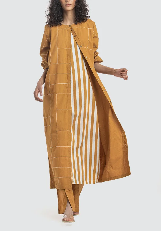 Back Yoke Jacket Co-Ord | Mustard (Set of 3)