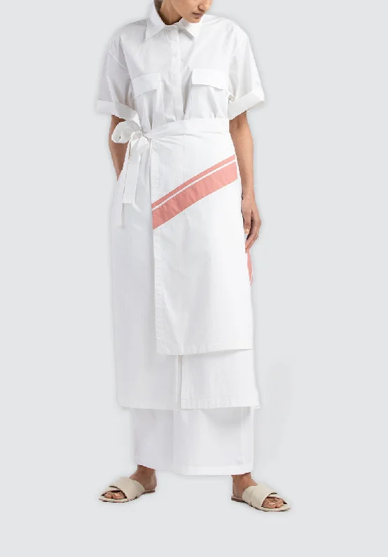 Bottom Pleat Shirt Co-Ord | White (Set Of 3)