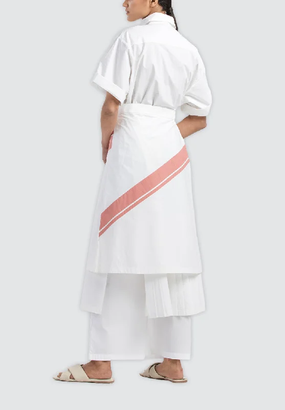 Bottom Pleat Shirt Co-Ord | White (Set Of 3)