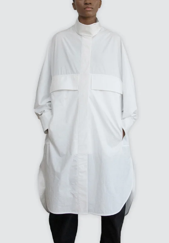 Funnel Neck Shirt Dress