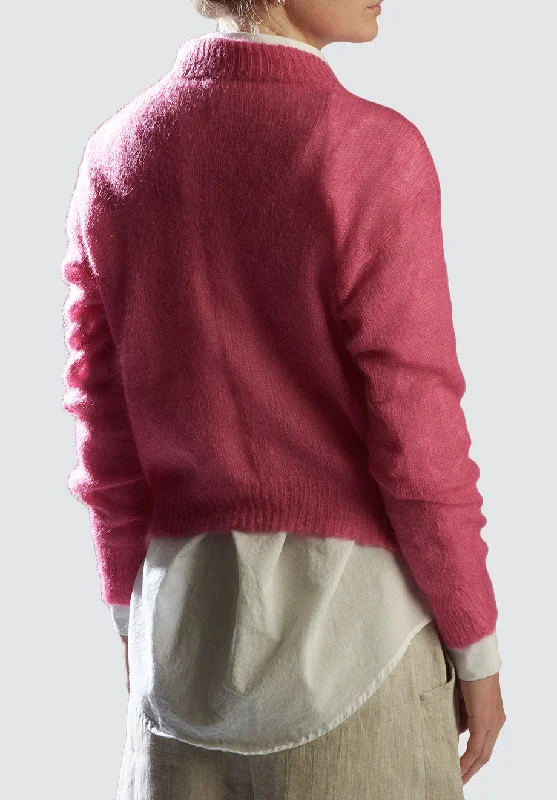 Hand Knitted Mohair Blend Jersey | Pink