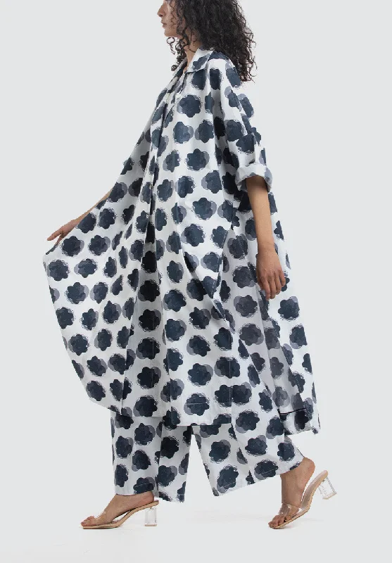 Overlap Kaftan Co-Ord | Navy Floral