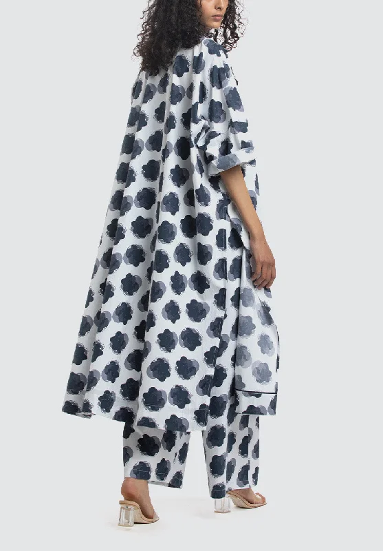 Overlap Kaftan Co-Ord | Navy Floral