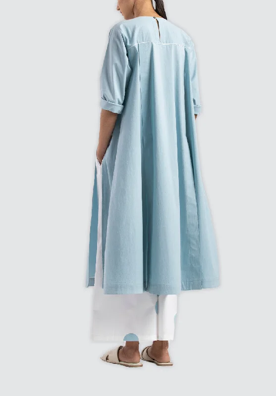 Panel Slit Shirt Co-Ord | Powder Blue