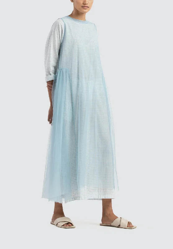 Side Gather Dress Co-Ord | Powder Blue