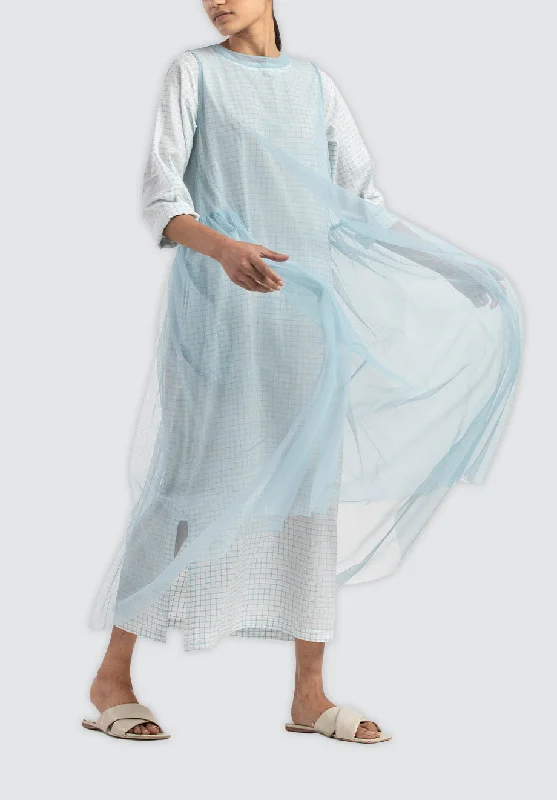 Side Gather Dress Co-Ord | Powder Blue