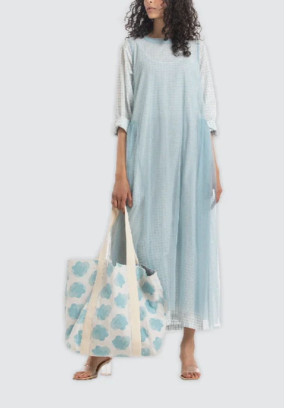 Side Gather Dress Co-Ord | Powder Blue