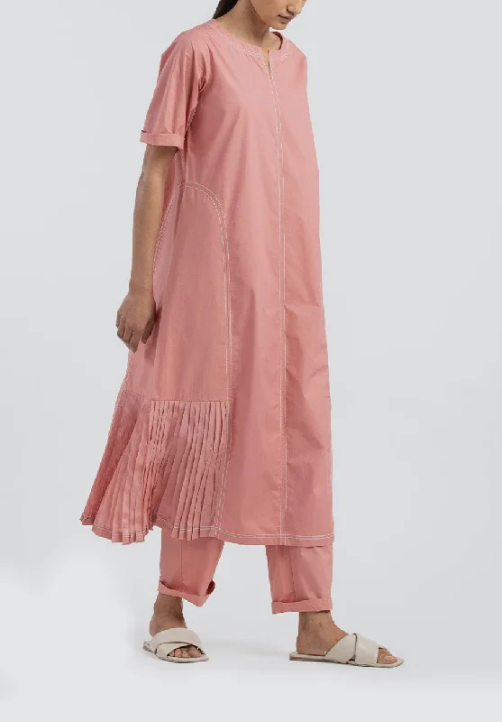 Side Pleat Dress Co-Ord | Dusty Rose