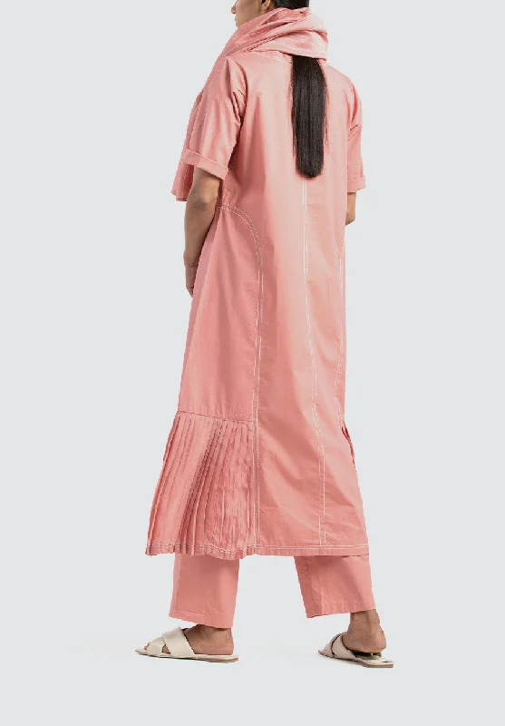 Side Pleat Dress Co-Ord | Dusty Rose