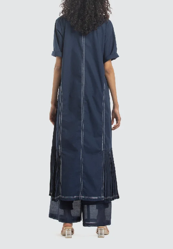 Side U Pleat Dress Co-Ord | Navy