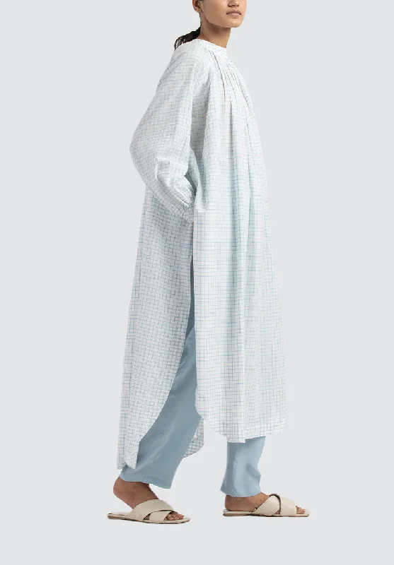 U Hem Gather Shirt Co-Ord | Powder Blue