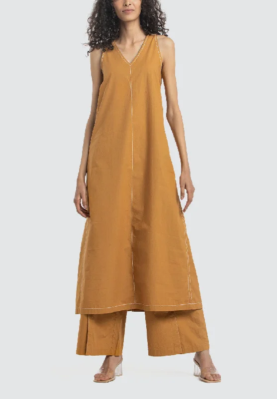 V-Neck Dress Co-Ord | Mustard