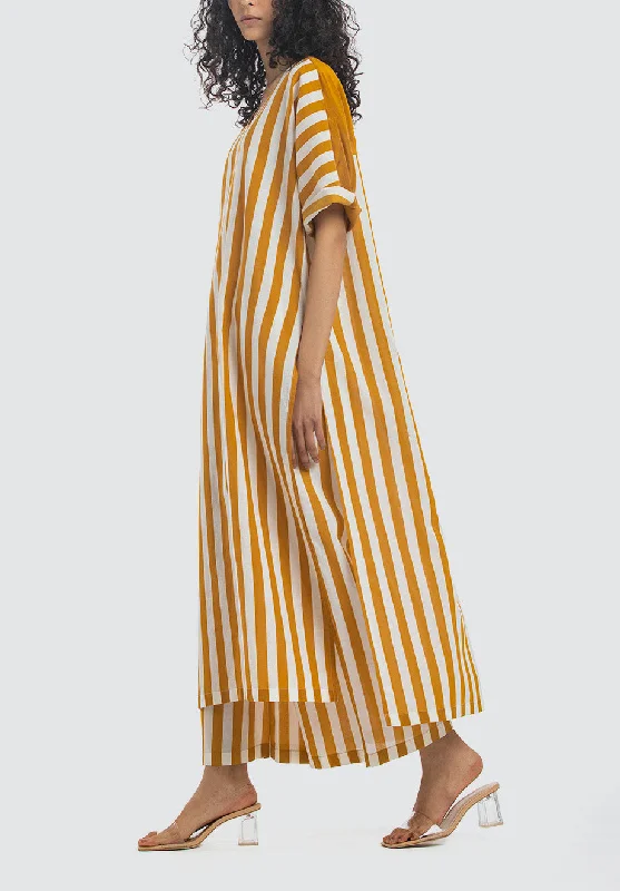 V Neck Kaftan Co-Ord | Mustard