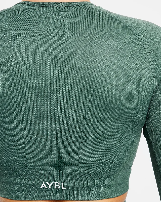 Balance V2 Seamless Long Sleeve Crop Top - Green