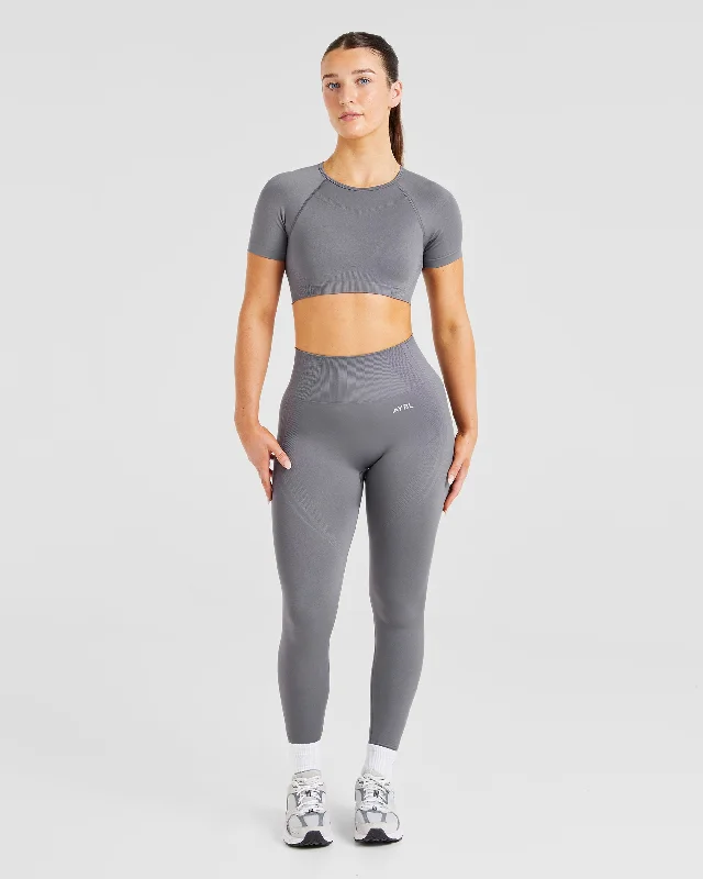 Balance V3 Seamless Crop Top - Charcoal Grey