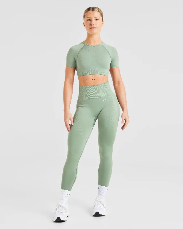 Balance V3 Seamless Crop Top - Grove Green