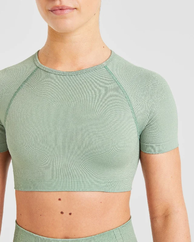 Balance V3 Seamless Crop Top - Grove Green