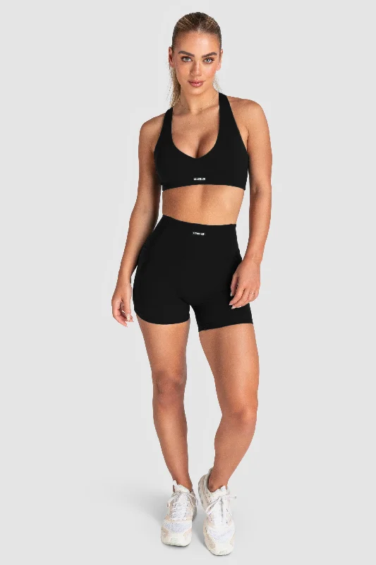 Desire V-Neck Crop - Black