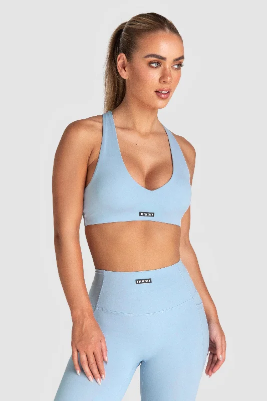 Desire V-Neck Crop - Blue