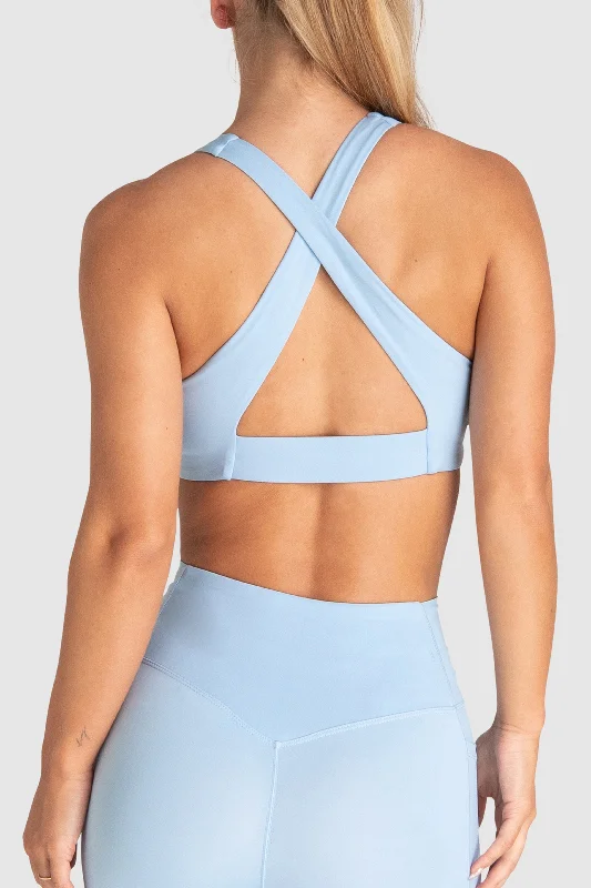 Desire V-Neck Crop - Blue