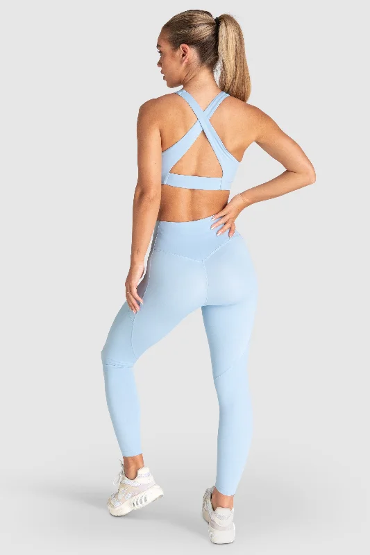 Desire V-Neck Crop - Blue