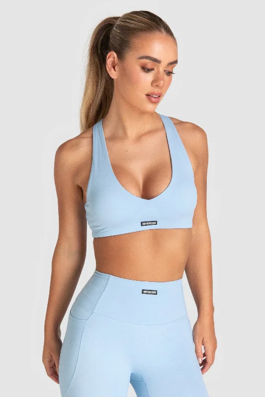 Desire V-Neck Crop - Blue