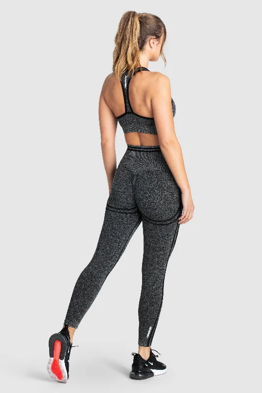 DYE Scrunch Seamless Crop - Black Marl