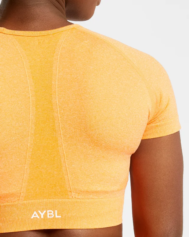 Empower Seamless Crop Top - Orange Marl