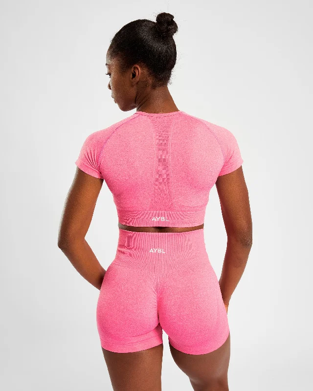 Empower Seamless Crop Top - Pink Marl