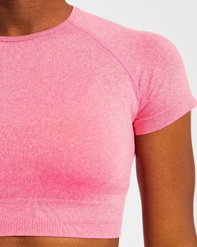 Empower Seamless Crop Top - Pink Marl