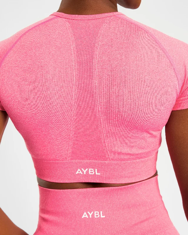 Empower Seamless Crop Top - Pink Marl