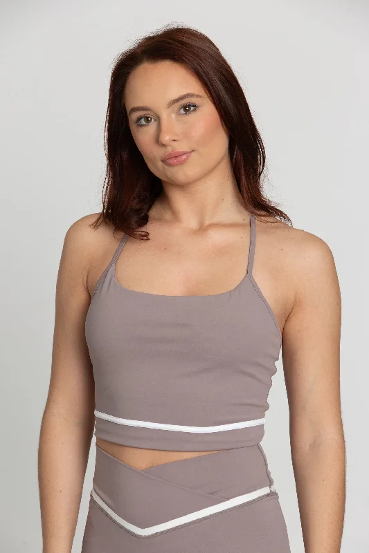 Fog White Line Crop Tank