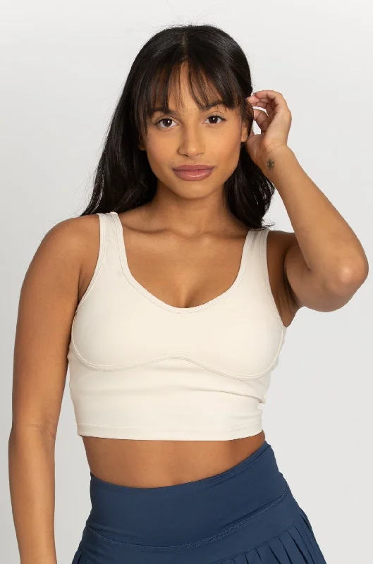 Light Cream Lined Crop Bra Top