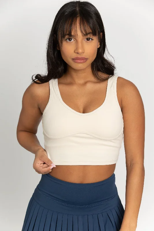 Light Cream Lined Crop Bra Top