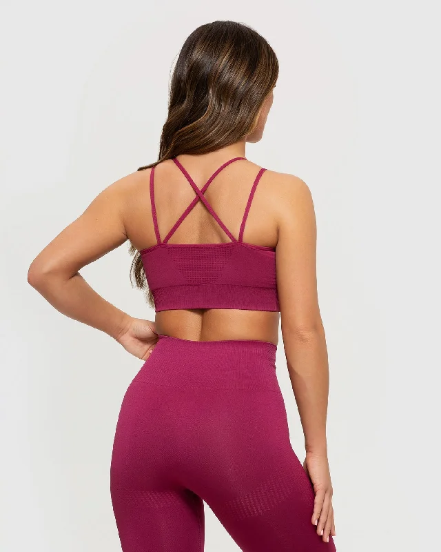 Power Seamless Sports Bra | Raspberry