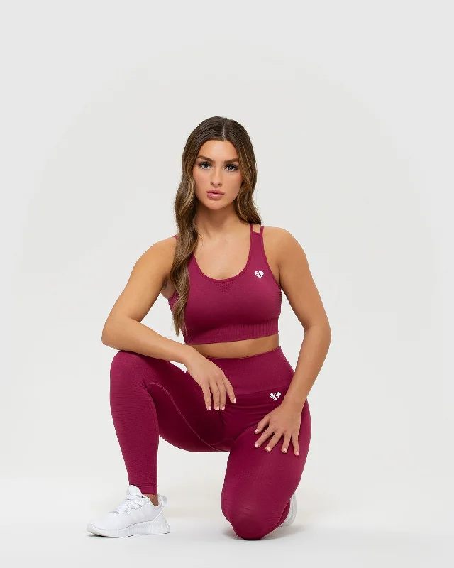 Power Seamless Sports Bra | Raspberry