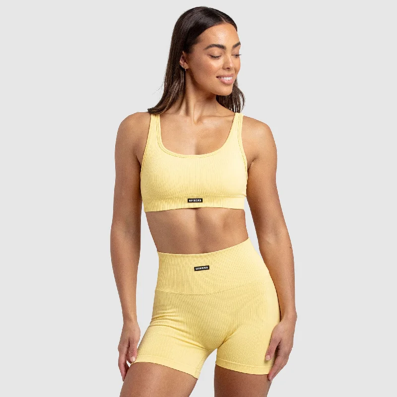 Ribbed Seamless Crop - Canary Yellow